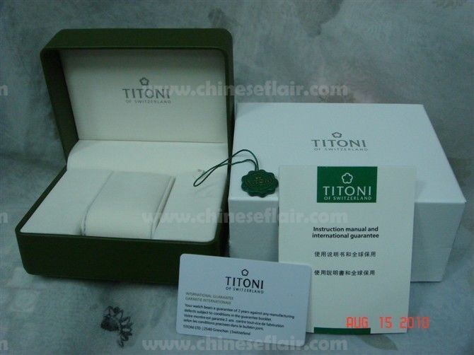 Replica Titoni Watch Box / Green Leather Boxes for Sale